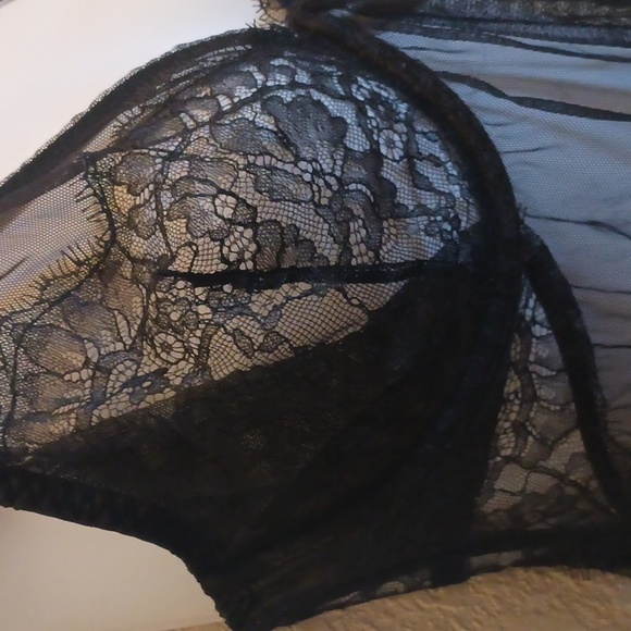 Victorias Secret Elegant Black Lace Babydoll 38D - Picture 4 of 8